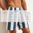 thumbnail image 2 of Mens Swim Shorts 5" Striped Elastic Waist Lightweight Hawaiian Beach Board Short Pants Fathers Gifts, 2 of 4