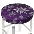 thumbnail image 6 of Goofa Snowflake Gradient Purple Printed Stool Covers Round, Waterproof Round Bar Stool Covers Anti-Slip Round Bar Stool Seat Cover with Elastic Bands Durable -13 inch, 6 of 7