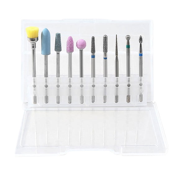 Tungsten Carbide Nail Drill Bit Set - 10Pcs Diamond Nail Drill Bits for Electric Nail Machine, Nail Tools Easter Mother'S Day Nail