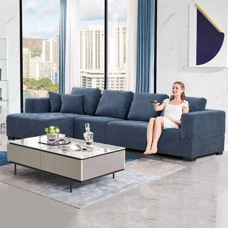 Couch with left chaise lounge deals