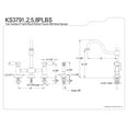 thumbnail image 2 of Kingston Brass KS3798PLBS Restoration Bridge Kitchen Faucet with Brass Sprayer, Brushed Nickel, 2 of 2