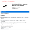 thumbnail image 2 of Clutch Master Cylinder - Compatible with 2005 - 2009 Volvo S40 2006 2007 2008, 2 of 2