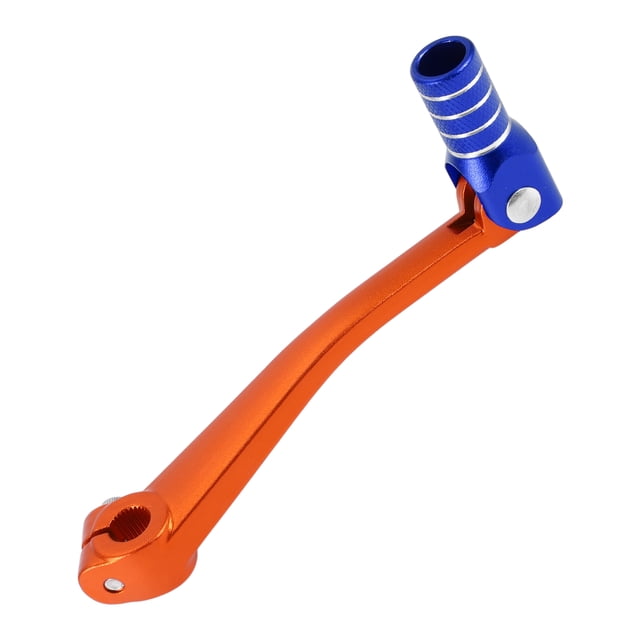 Palanca de cambio de motocicleta plegable Unique Bargains para Bosuer 125, aleación de aluminio, palanca de cambio naranja, cabeza azul con anillo plateado