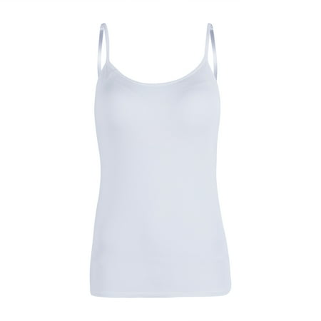 Women Padded Tank Tops Spaghetti Strap Tops Camisole Push Up Bra Vest Tank