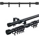 thumbnail image 4 of Soportes para barra de cortina de alta resistencia, soportes para barra de cortina dobles, soportes para barra doble (3 piezas, negro), 4 of 5
