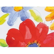 Pack Of 1, 24" X 417' Watercolor Floral & Kraft Gift Wrap For Feminine, Birthday, Mother's Day / Any Occasion