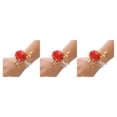 thumbnail image 3 of relayinert Réaliste Demoiselle d'Honneur Poignet Fleur pour Ensemble de Mariage Rouge Vif 7 * 7 3Set, 3 of 6