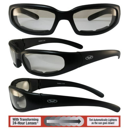 CHICAGO24 Mens Chicago 24 Sunglasses with Photochromic Color Changing Lenses (Black Frame/Clear-Smoke Lens)