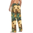 thumbnail image 3 of FORMRS Mens Pajama Pants with Pockets Sleepwear Lounge Bottoms Sizes S-2XL, Flowers and Dog, 3 of 7