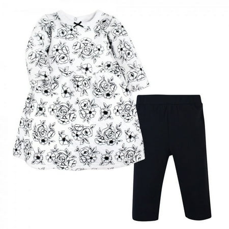 UPC: 0660168194043 | Hudson Baby Infant Girl Quilted Cotton Dress and Leggings Black Toile 6-9 Months