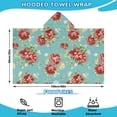 thumbnail image 2 of Pioneer Flower Floral Print Pattern Hooded Bath Towel，60"x35" for Ages 3 To 12 Kids, Quick Dry Lightweight Soft Microfiber Hood Beach Towel Cover Up for Kids, 2 of 7
