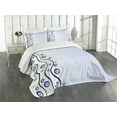 thumbnail image 3 of Ambesonne Evil Eye Quilted Bedspread Set 3 Pcs, Eye Shape Shape Lines, King Size, Black Lilac Blue, 3 of 5
