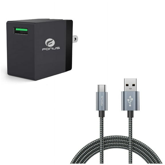 18W Fast Home Charger w Type-C 6ft USB Cable N5W for Blackberry KEYone, Key2 LE - BLU G9, Vivo XI Plus 5 - CAT S61 S48c - Coolpad Legacy - Essential Phone (PH-1) - Google Pixel XL 3a XL 3 XL 2