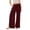 *Wine, variant on ClodeEU Women's Linen Blend Elastic Waist Wide Leg Pants ,Bohemian Beach Pants with Drawstring for Summer Light Blue,Womens Plus M