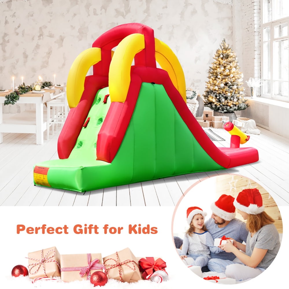 Aimee Lii Inflatable Water Slide Bounce House with Climbing Wall and Jumper without Blower, Kids Bounce House