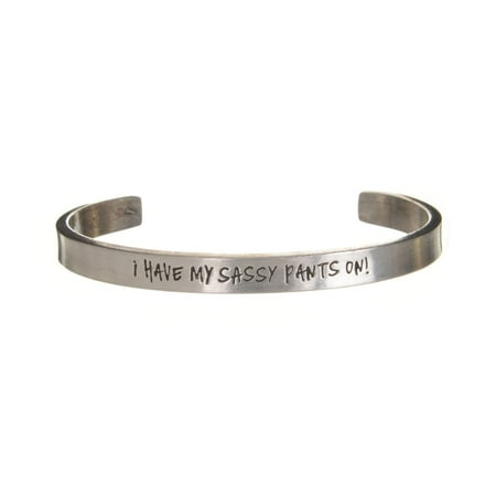 Lead Free Pewter Heart - Women's Note To Self Inspirational Lead-Free Pewter Cuff Bracelet - Sassy Pants