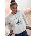 thumbnail image 2 of Butterflies Floral Art Sweatshirt Women -Jennifer Paxton Parker Designs, Female Medium, 2 of 4