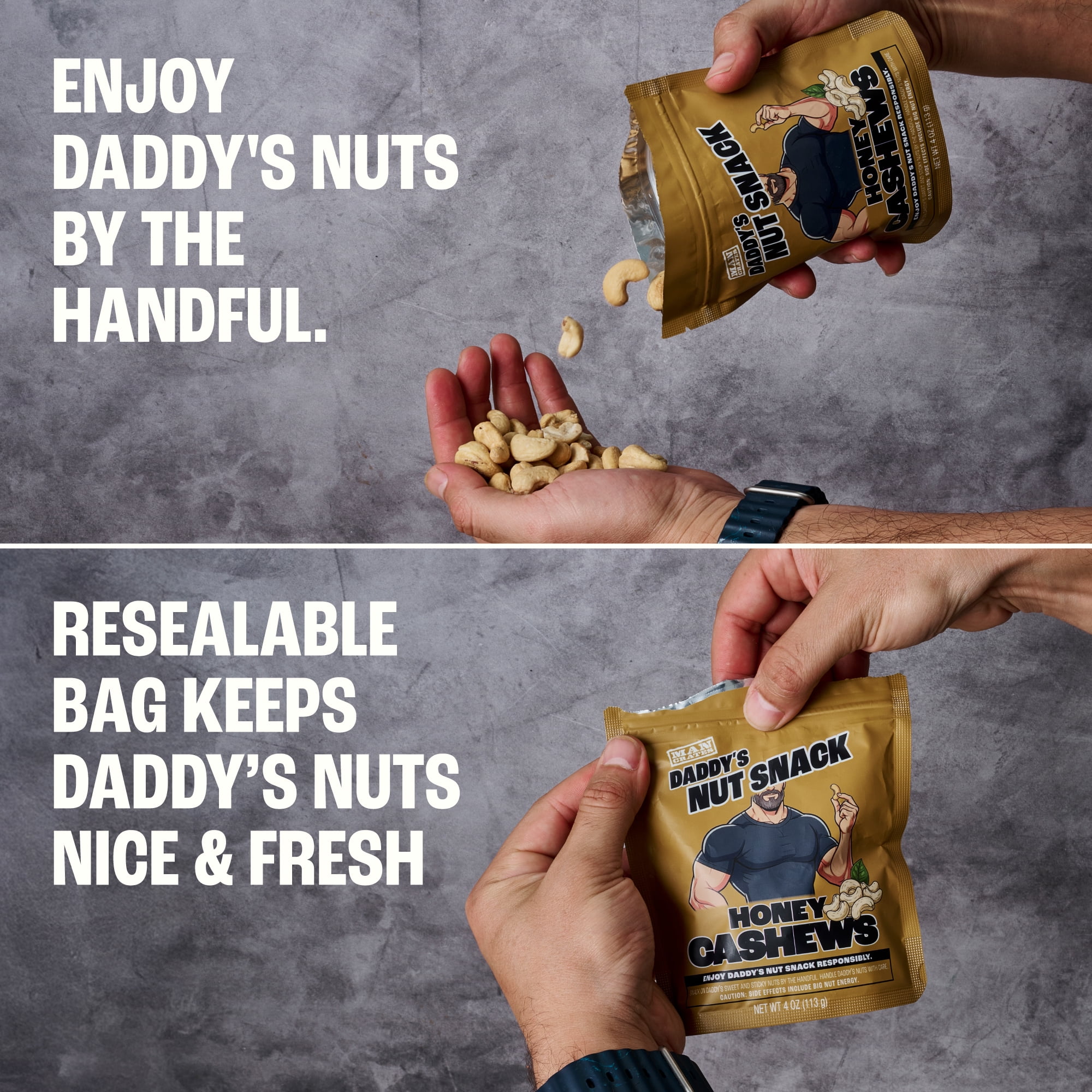 Man Crates Daddy’s Nut Snack Variety Pack, Gourmet Mixed Nuts Basket with Almonds, Pistachios, Cashews, Pecans and Peanuts