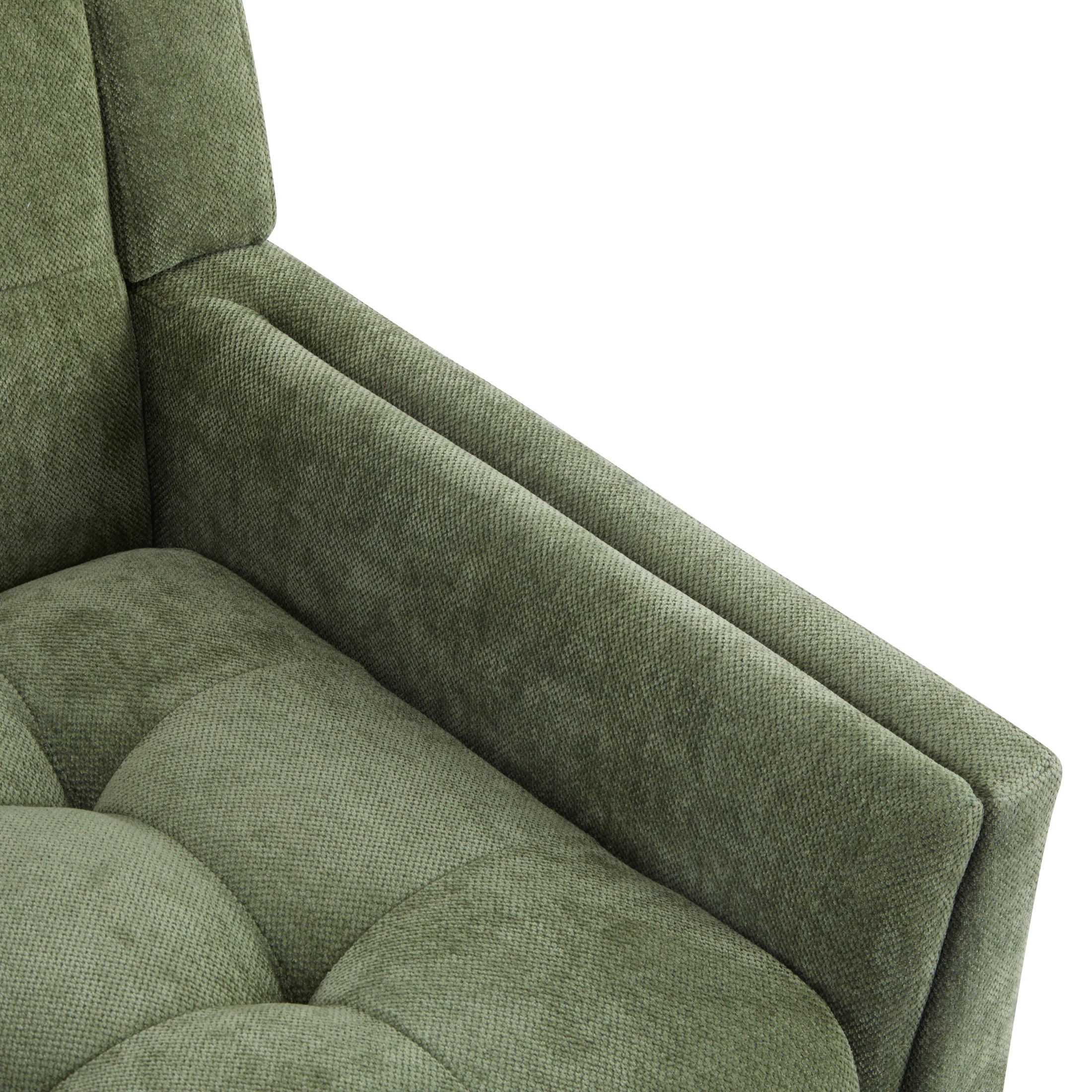 Christopher Knight Home Mid-Century Modern Armchair, Tufted Chenille Upholstery & Rubberwood Legs, Green, Set of 2