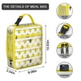 thumbnail image 3 of Honeybee Lover Insulated Lunch Bag Box Student Reusable Lunch Bag with Side Pocket Cooler Tote Bag Office Hiking, 3 of 6