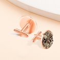 thumbnail image 7 of PhooArto Men's Classic Stainless Steel, Skulls Dollar Rose Pattern Cufflinks Business Wedding Shirts, Rose Gold, 7 of 7