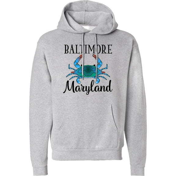 Inktastic Baltimore Maryland Vacation Blue Crab Adult Hoodie Sweatshirt
