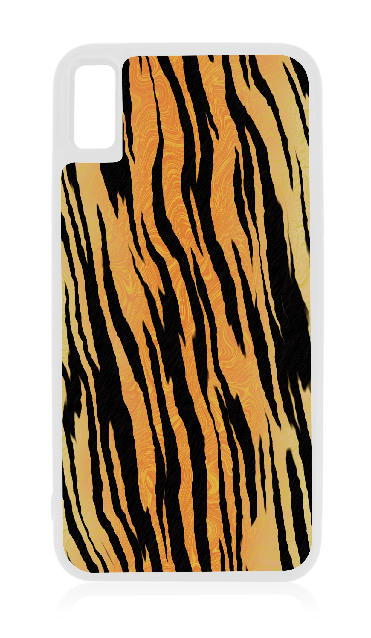 Tiger Stripes Print Design White Rubber Case for iPhone XR iPhone XR