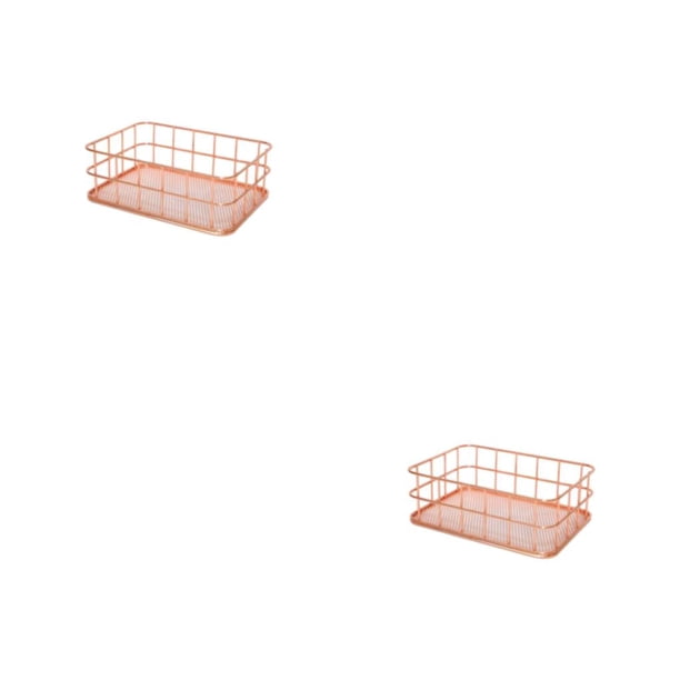 Organizador de almacenamiento de escritorio multifuncional Wosthever Oro rosa 17*12*6 cm 2piezas