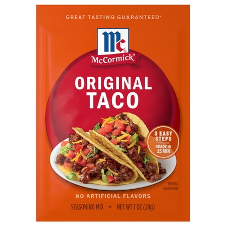 Pack Of 2 McCormick Original Taco Seasoning Mix, 1 oz (Package May Vary)