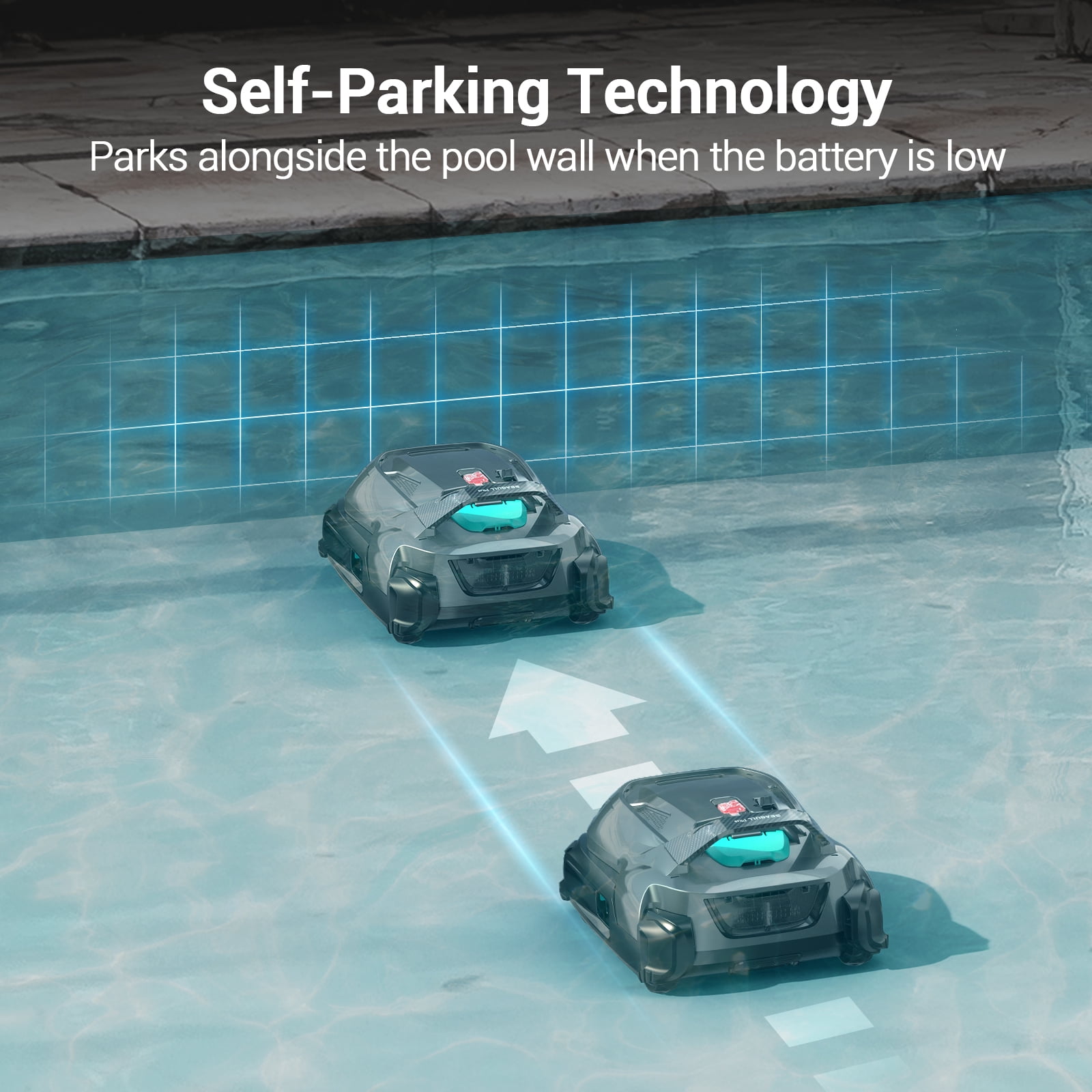 Aiper Seagull Plus Cordless Robotic Pool Cleaner, Pool Vacuum, Perfect for Above Ground Flat Pools up to 60Ft