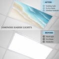 thumbnail image 4 of 1 Pack Abstract Beach Fluorescent Light Covers for Ceiling Lights Light Blue Beige Ombre Ocean Wave Coastal Sand Magnetic Ceiling Light Covers Overhead Light Filters for Office Classroom Home, 4 of 9