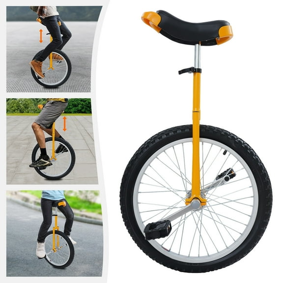 ToppiJoy 20 Inch Wheel Adjustable Unicycle for Adults & Kids, Unicycle Bike One Wheel Bike for Outdoor, Wheel Cycling Exercise Bicycle for Balance Training Yellow