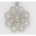 thumbnail image 2 of 14k White Gold Round Diamond Celtic Flower Center & Multi-Stone Prong Set Pendant (1.45 Ct D-f SI Clarity), 2 of 3