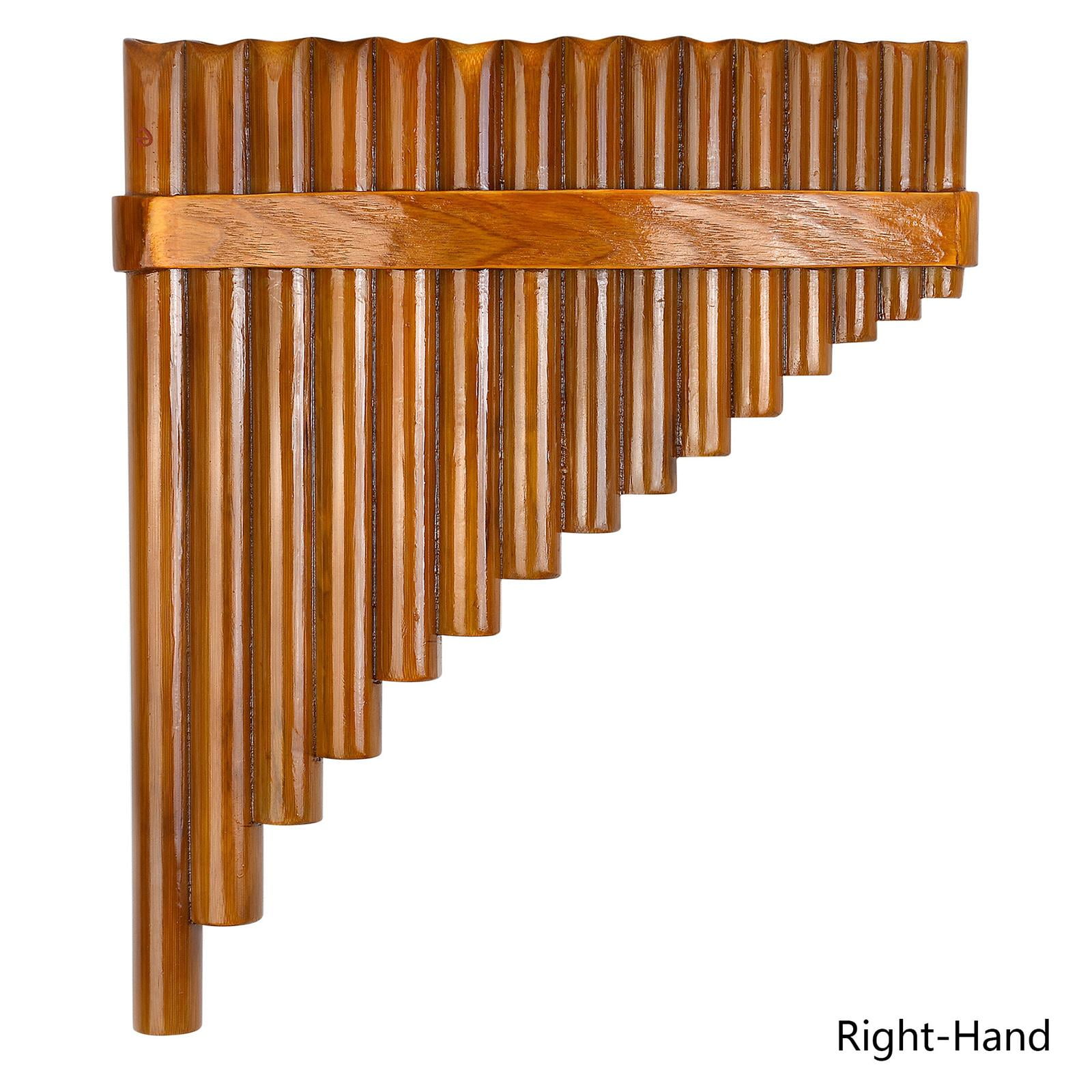 Pan Pipes Flute key 1 Set Woodwind Smooth Curved Handmade Polished Chinese Natural Peruvian Bamboo Flute Set Flute for Practice Right-Hand