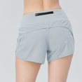 thumbnail image 3 of Pantalones cortos para correr para mujer, pantalones cortos de yoga de entrenamiento atlético de secado rápido de talle alto con bolsillo trasero con cremallera, 3 of 5