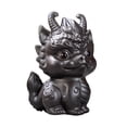 thumbnail image 2 of Estatua de dragón pequeño, adorno de mascota de té para mesa, figura de mascota de té para estantería Gris, 2 of 9