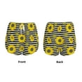 thumbnail image 5 of Picia Sunflowers On Black And White Stripes Pattern Women's 2 in 1 Athletic Running Shorts High Waisted Workout Casual Gym Sweat Shorts with Comfy Liner Zipper Pockets-Large, 5 of 9