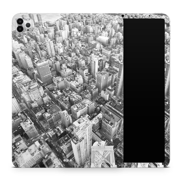 DesignSkinz Aerial CityScape Black and White Full-Body Skin Decal Wrap Cover for iPad (A1219/A1337)