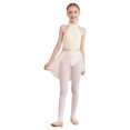 thumbnail image 3 of TiaoBug Kids Girls Halter Lace Floral Ballet Leotard Dance Dress Sleeveless Lyrical Dress A Champagne 16, 3 of 7