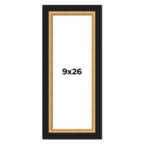 9x26 Frame Gold Real Wood Picture Frame Width 2.25 Inches | Interior Frame Depth 0.5 Inches |