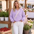 thumbnail image 5 of Women's Lace Up Hoodie, Long Sleeve Pullover Hooded Sweatshirt with Kangaroo Pocket for Casual Everyday Wear, 5 of 8