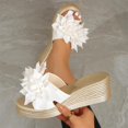 thumbnail image 5 of Wensltd Women Flower Solid Color Wedge Sandals Open Toe Slip On Summer Casual Vacation Beach Shoes Comfortable Trendy Breathable Design, 5 of 9