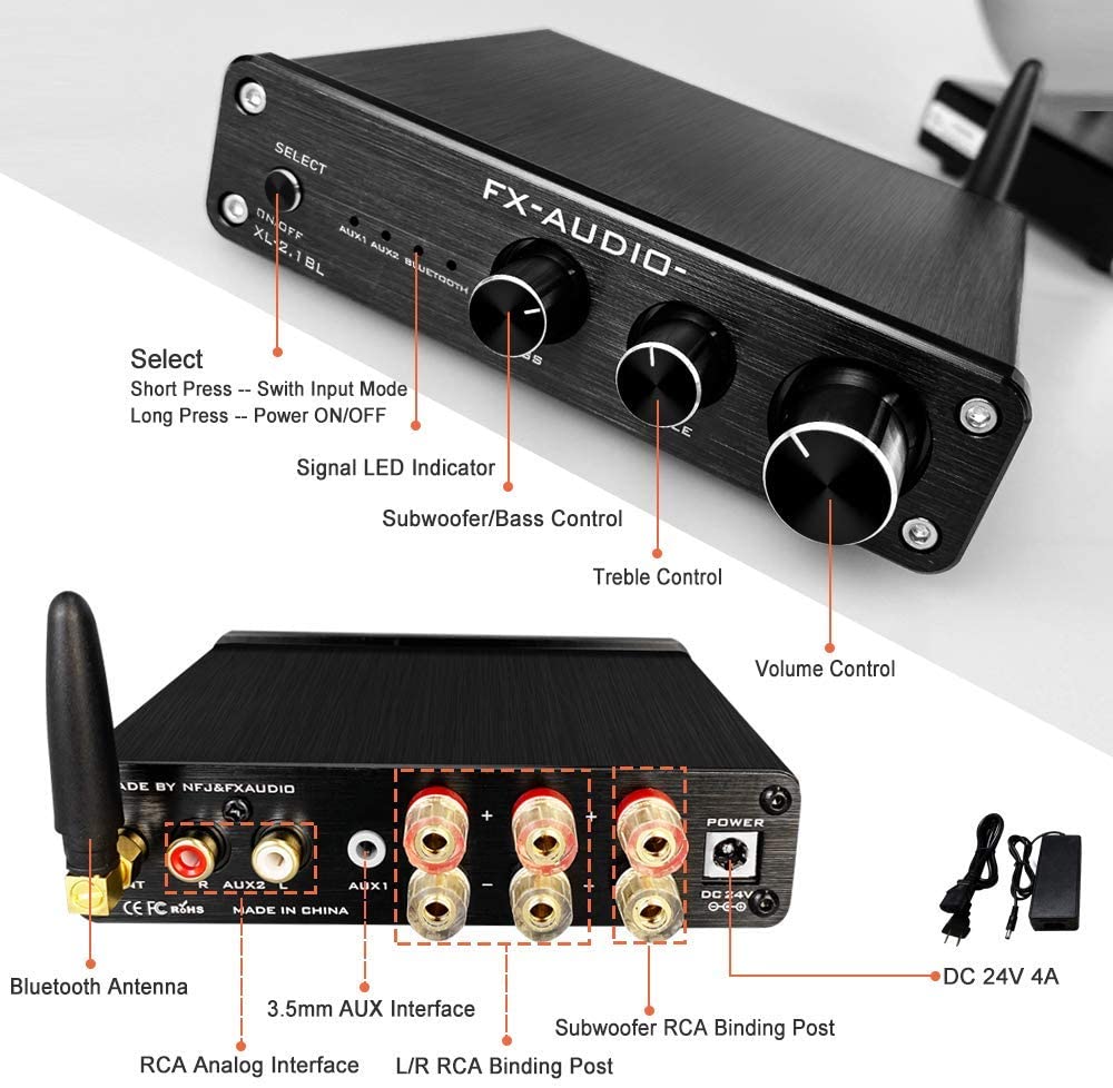 2.1 Channel Bluetooth Stereo Amplifier 