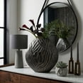 thumbnail image 3 of Sculpted Textured Metal Vase for Living Room Decor - Decorative Flower Vase for Home, Bedroom, and Office Desk Decor - Modern House Accent for Entryway Table Display - 22", Silver, 3 of 10