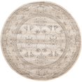 thumbnail image 1 of Unique Loom La Jolla Rustic Border Area Rug 6' x 6' Round Ivory/Brown, 1 of 2