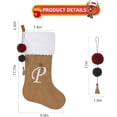 thumbnail image 3 of Pxniy 19.5 inches Personalized Velvet Christmas Stocking,Initials Embroidered Letter Christmas Stocking with pom poms, for Fireplace Hanging Decor and Xmas Gift(Gold R), 3 of 6