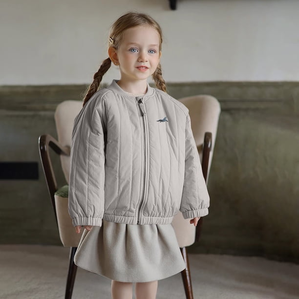 Parkas de manga larga para niña, chaqueta bordada de invierno con forro interior de terciopelo, chaqueta exterior, capa interior, ropa para niños, tops de algodón para niños