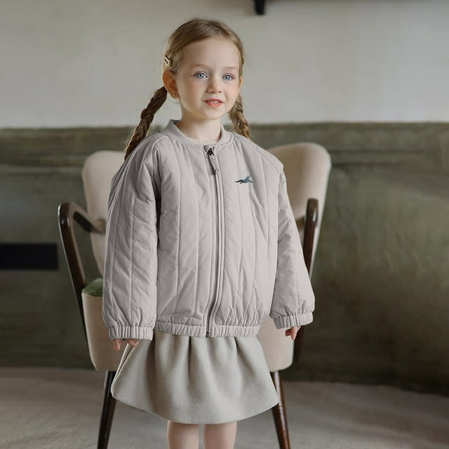 Girls' Winter Embroidered Velvet Lined Coat/Inner Garment