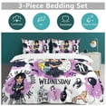 thumbnail image 5 of Wednesday Bedding Set Novelty Pattern Soft Microfiber Comforter Set 3 Pieces 1 Duvet Cover 2 Pillow Shams Full-79"x90", 5 of 8