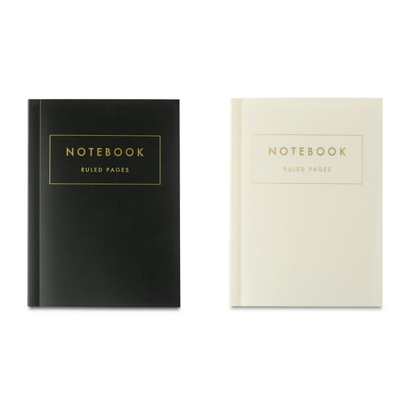 Pen+Gear Poly Notebooks, Black & White, 5.75 in x 4.2 in, 80 Ruled Pages Each, 2 Count